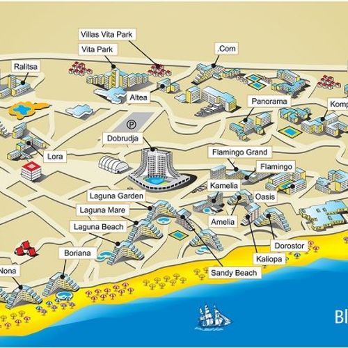 Hartile statiunilor din Bulgaria - Albena